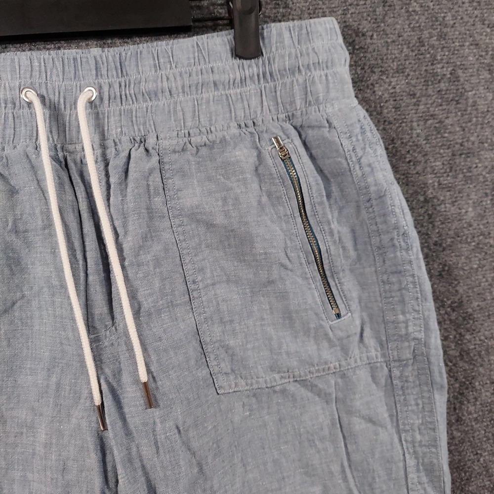 Athleta Pants Womens 12 Blue Cabo Linen Jogger Drawstring Cuffed Lightweight - Picture 4 of 11